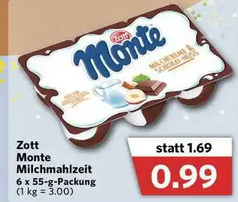 Combi Zott Monte Milchmahlzeit Angebot