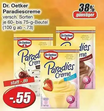 E-Center Dr; Oetker Paradiescreme Angebot