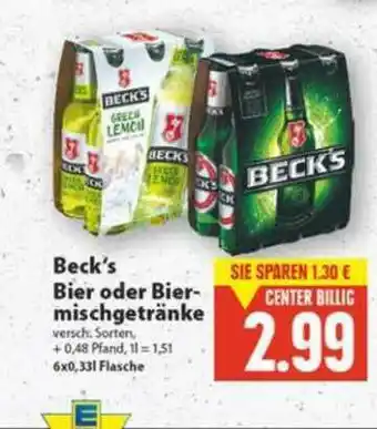 E-Center Beck's Bier Oder Bier-mischgetränke Angebot