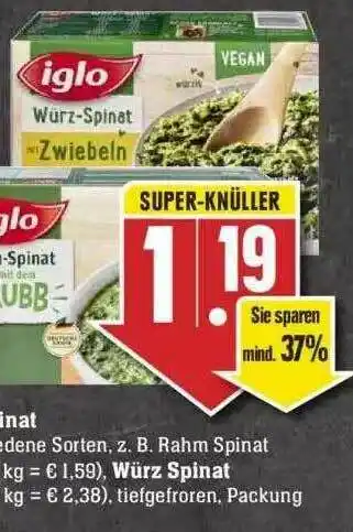 Edeka Iglo Spinat Oder Würz Spinat Angebot