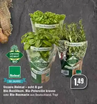 Edeka Unsere Heimat Bio-basilikum, Bio-petersilie Krauss Oder Bio-rosmarin Angebot