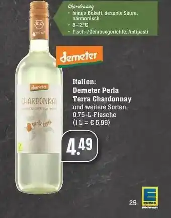 Edeka Demeter Perla Terra Chardonnay Angebot