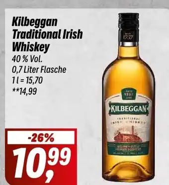 Simmel Kilbeggan Traditional Irish Whiskey 40% Vol. 0,7 Liter Flasche Angebot