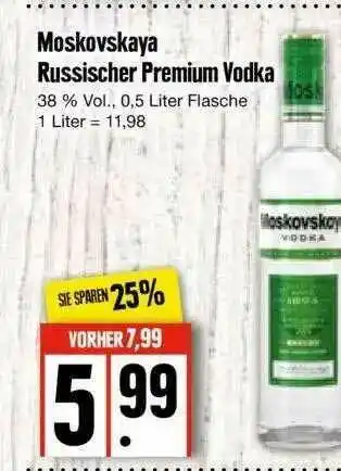 Edeka Moskovskaya Russischer Premium Vodka Angebot