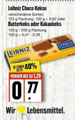 Edeka Leibniz Choco Kekse Oder Butterkeks Oder Kakaokeks Angebot