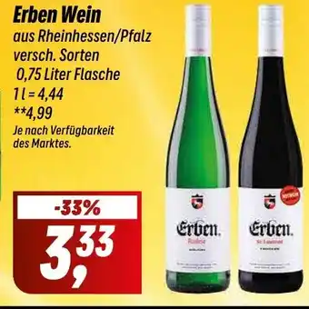 Simmel Erben Wein 0,75 Liter Flasche Angebot