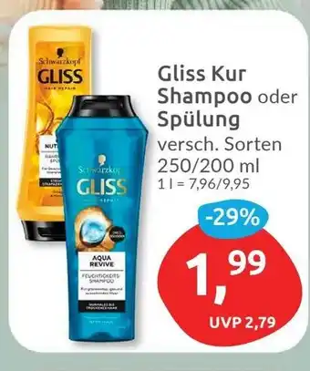 Budni Schwarzkopf Gliss Kur Shampoo oder Spülung versch. Sorten 250/200 ml Angebot