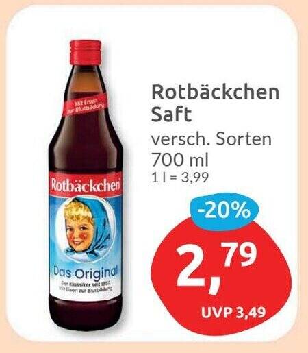 Rotbäckchen Saft versch. Sorten 700 ml Angebot bei Budni