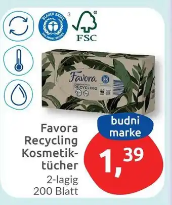 Budni Favora Recycling Kosmetiktücher 2-lagig 200 Blatt Angebot