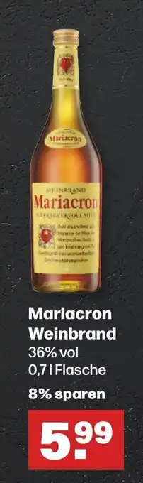 Handelshof Mariacron Weinbrand 36% vol 0,7L Angebot