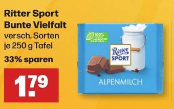 Handelshof Ritter Sport Bunte Vielfalt versch. Sorten je 250 g Tafel Angebot