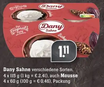 Edeka Neukauf Dany Sahne 4x115g auch Mousse 4x60g Angebot