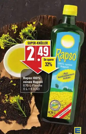 Edeka Neukauf Rapso 100% Reines Rapsöl 0,75L Angebot