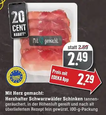 Edeka Neukauf Herzhafter Schwarzwälder Schinken 100g Angebot