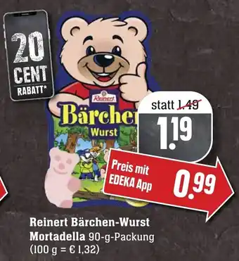 Edeka Neukauf Reinert Bärchen Wurst Mortadella 90g Angebot