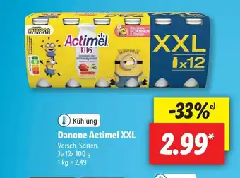 Lidl Danone Actimel XXL Je 12 x 100g Angebot