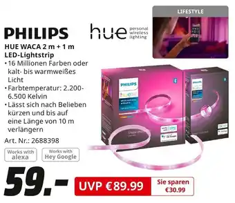 MediaMarkt PHILIPS HUE WACA 2 m + 1 m LED-Lightstrip Angebot