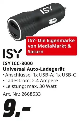 MediaMarkt ISY ICC-8000 Universal Auto-Ladegerät Angebot