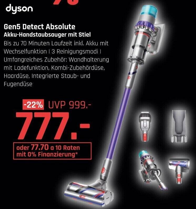 dyson Gen5 Detect Absolute AkkuHandstaubsauger mit Stiel Angebot bei