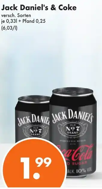 Trink und Spare Jack Daniel's & Coke 0,33 L Angebot