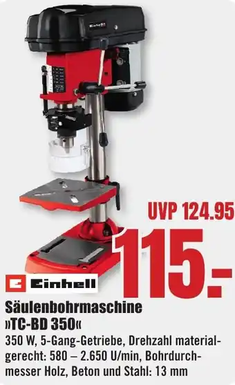 B1 Discount Baumarkt Einhell Säulenbohrmaschine »TC-BD 350« Angebot