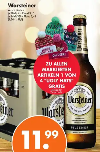 Trink und Spare Warsteiner 20x0,5/24x0,33 L Angebot