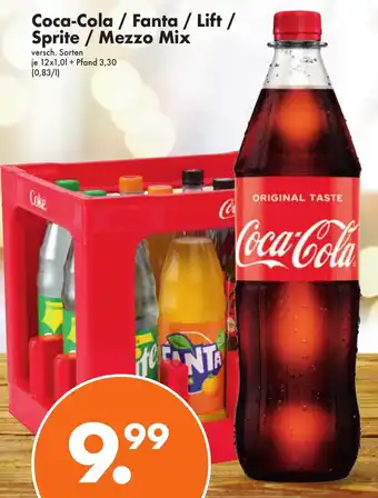 Trink und Spare Coca-Cola / Fanta / Lift / Sprite / Mezzo Mix 12x1,0 L Angebot