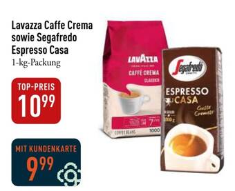 Galeria Markthalle Lavazza Caffe Crema sowie Segafredo Espresso Casa 1-kg-Packung Angebot