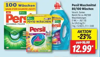 Lidl Persil Waschmittel 80/100 Waschen Je 2/6,5 kg Angebot