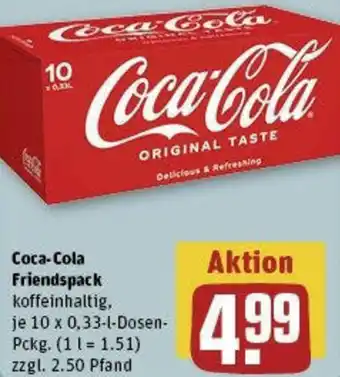 REWE Coca-Cola Friendspack 10 x 0,33-l-Dosen-Pckg. Angebot