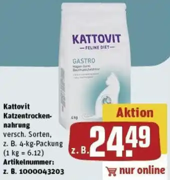 REWE Kattovit Katzentrockennahrung 4 kg Packung Angebot