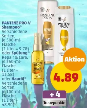 PENNY PANTENE PRO-V Shampoo 500 ml oder Spülung 360 ml oder Haaröl 100 ml Flasche Angebot