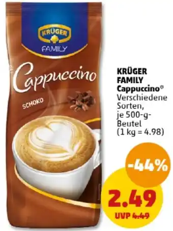 PENNY KRÜGER FAMILY Cappuccino 500 g Beutel Angebot