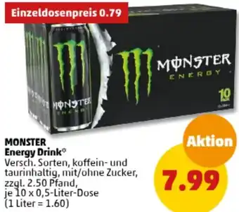 PENNY MONSTER Energy Drink 10 x 0,5 Liter Dose Angebot