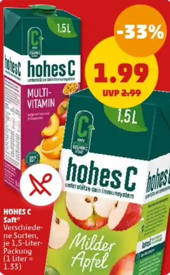 PENNY HOHES C Saft 1,5 Liter Packung Angebot