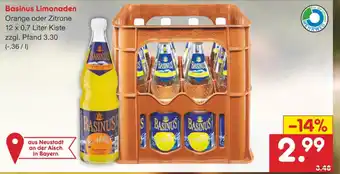 Netto Marken-Discount Basinus Limonaden 12x0,7L Angebot