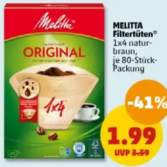 PENNY MELITTA Filtertüten 80 Stück Packung Angebot