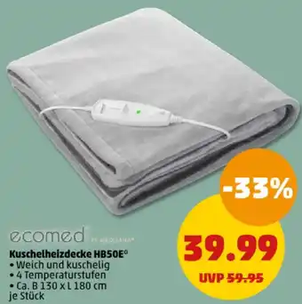 PENNY ecomed Kuschelheizdecke HB50E Angebot