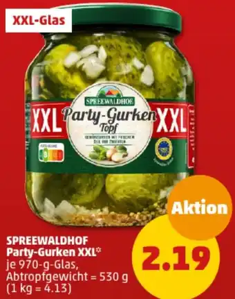 PENNY SPREEWALDHOF Party-Gurken XXL 970 g Glas Angebot