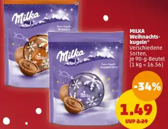 PENNY MILKA Weihnachtskugeln 90 g Beutel Angebot