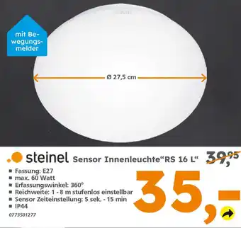 Globus Baumarkt steinel Sensor Innenleuchte" RS 16 L" Angebot