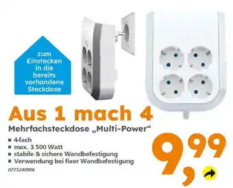 Globus Baumarkt Mehrfachsteckdose ,,Multi-Power" Angebot