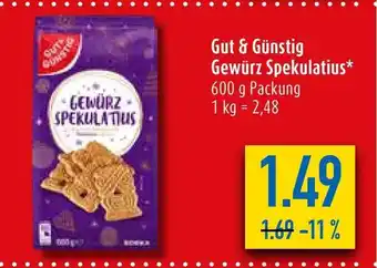 diska Gut & Günstig Gewürz Spekulatius 600 g Angebot