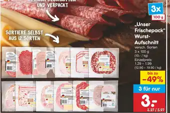 Netto Marken-Discount Unser Frischepack Wurstaufschnitt 3x100g Angebot