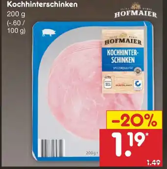 Netto Marken-Discount Hofmaier Kochhinterschinken 200g Angebot