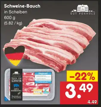 Netto Marken-Discount Schweine Bauch in Scheiben 600g Angebot