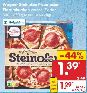 Netto Marken-Discount Wagner Steinofen Pizza oder Flammkuchen 300-360g Angebot