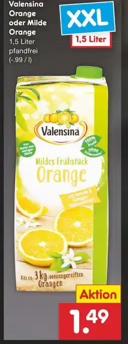 Netto Marken-Discount Valensina Orange oder Milde Orange 1,5L Angebot