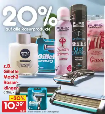 Netto Marken-Discount Gillette Mach 3 Rasierklingen Angebot