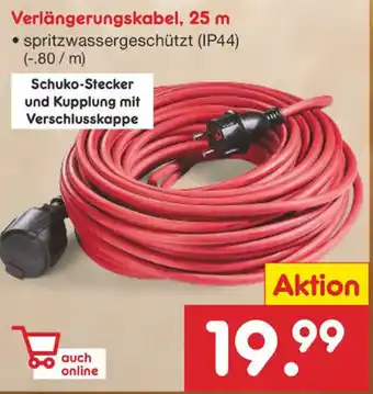 Netto Marken-Discount Verlängerungskabel, 25m Angebot